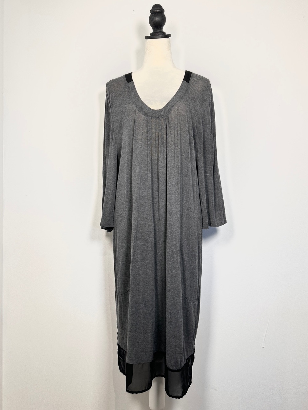 Donna Karan Lounge Dress Sheer Hem Nightgown L